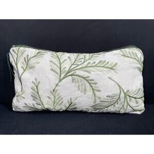 Handmade Bag, Created with Linen Fabric that is Embroidered with Leaves, Makeup